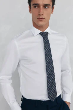 Pedro del Hierro Camisas-Camisa de sarja lisa, fácil de passar + anti-odor, corte slim Branco