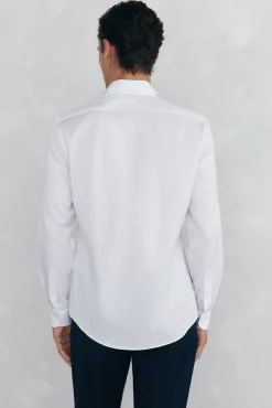 Pedro del Hierro Camisas-Camisa de sarja lisa, fácil de passar + anti-odor, corte slim Branco