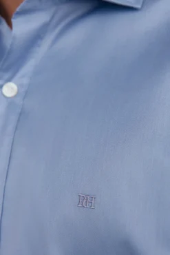 Pedro del Hierro Camisas-Camisa de sarja lisa, fácil de passar + anti-odor, corte slim Azul