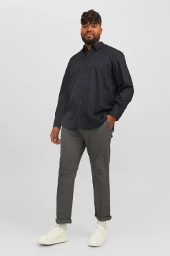 Jack & Jones PLUS Camisas-Camisa de sarja xadrez loose fit PLUS preto