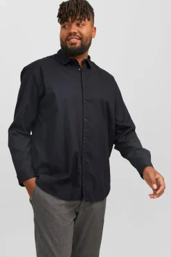 Jack & Jones PLUS Camisas-Camisa de sarja xadrez loose fit PLUS preto