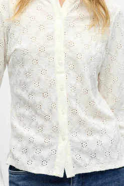Object Blusas-Camisa de tecido bordado Branco