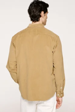 Selected Camisas-Camisa de veludo cotelê 100% algodão orgânico Castanho