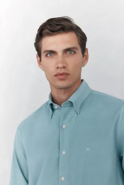 Pedro del Hierro Camisas-Camisa de veludo macio Turquesa