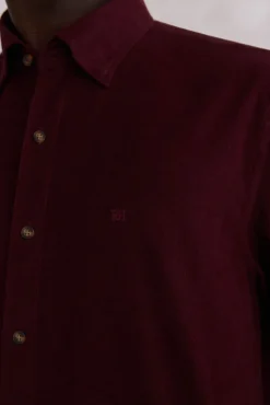 Pedro del Hierro Camisas-Camisa de veludo macio Bordeaux