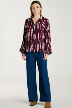 Vila Blusas-Camisa de viscose estampada Roxo