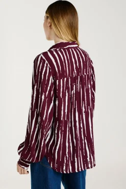 Vila Blusas-Camisa de viscose estampada Roxo