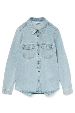 Vero Moda Blusas-Camisa denim manga comprida Azul