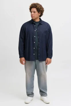 Jack & Jones PLUS Camisas-Camisa denim PLUS de corte regular azul
