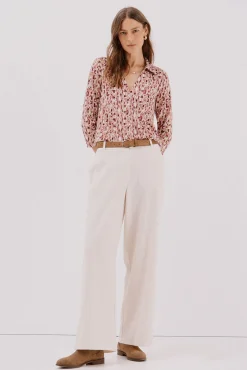 Cortefiel Blusas-Camisa elástica com botões Multicolorido