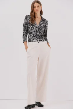 Cortefiel Blusas-Camisa elástica com botões Cinzento