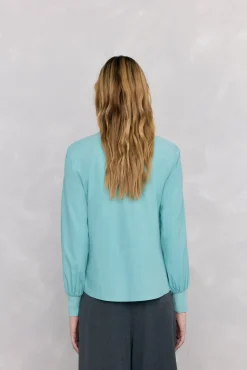 Pedro del Hierro Blusas-Camisa em bombazina Turquesa