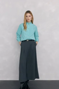 Pedro del Hierro Blusas-Camisa em bombazina Turquesa