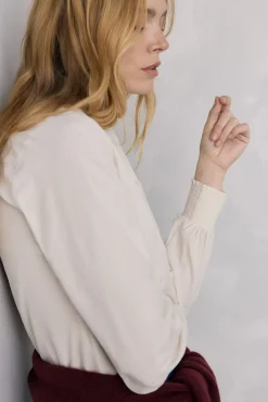 Pedro del Hierro Blusas-Camisa em bombazina Ecru