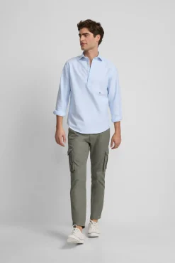 Silbon Polos-Camisa esportiva Oxford Azul