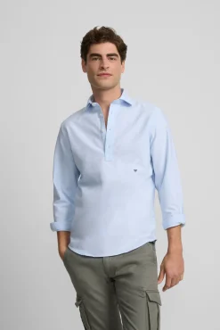 Silbon Polos-Camisa esportiva Oxford Azul
