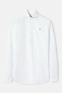 Silbon Camisas-Camisa esportiva Oxford com corte franzido Branco
