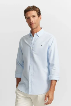 Silbon Camisas-Camisa esportiva Oxford com corte Azul