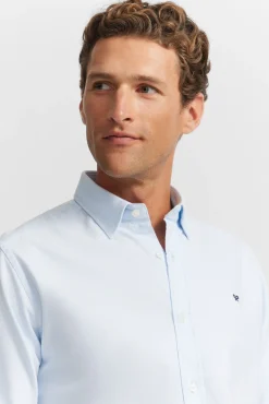Silbon Camisas-Camisa esportiva Oxford com corte Azul