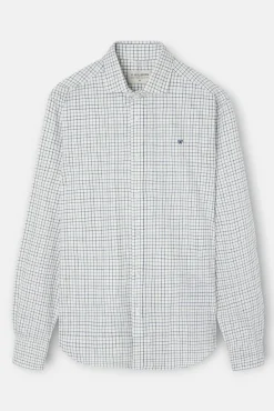 Silbon Camisas-Camisa esportiva xadrez bicolor Branco