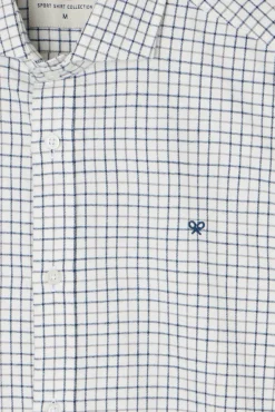 Silbon Camisas-Camisa esportiva xadrez bicolor Branco