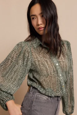 Slowlove Blusas-Camisa estampada Verde