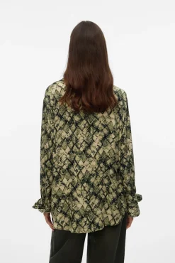 Vero Moda Blusas-Camisa estampada de manga comprida Verde