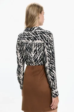 Vero Moda Blusas-Camisa estampada manga comprida Preto