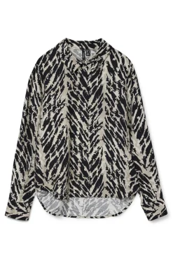 Vero Moda Blusas-Camisa estampada manga comprida Preto