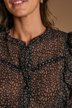 Polín Et Moi Blusas-Camisa estampado Ini Preto