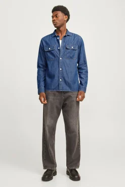 Jack & Jones Camisas-Camisa estilo sarja azul