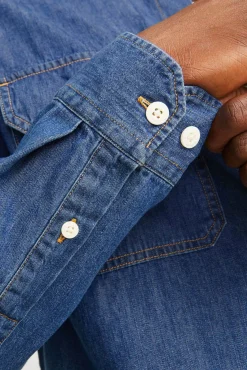 Jack & Jones Camisas-Camisa estilo sarja azul