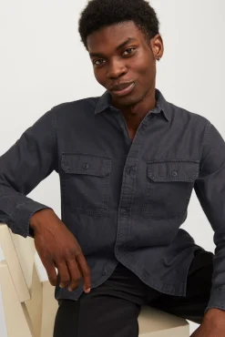 Jack & Jones Camisas-Camisa estilo sarja preto