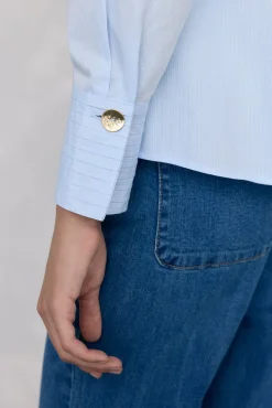 Pedro del Hierro Blusas-Camisa estrutura Azul