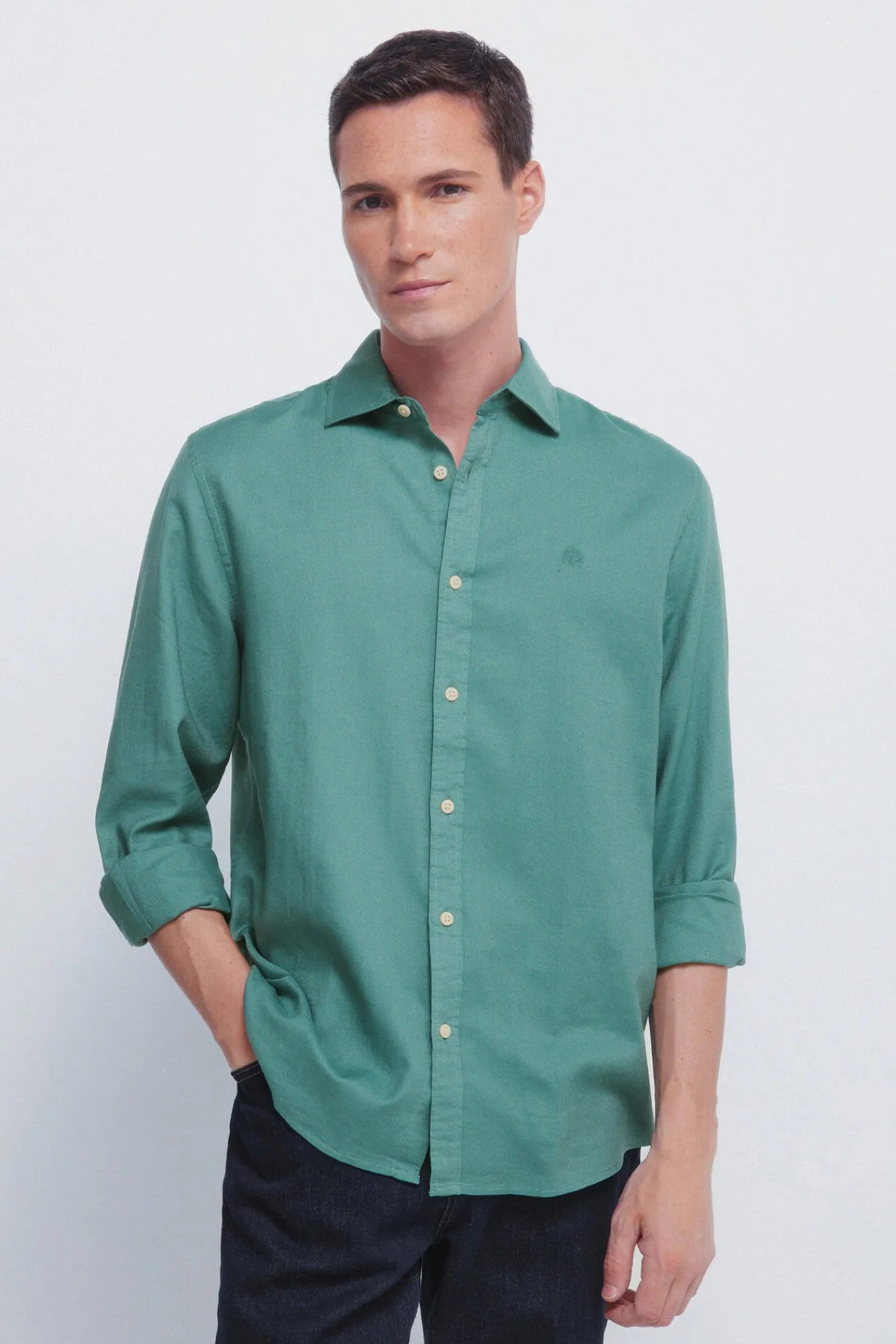 Springfield Camisas-Camisa estruturada verde