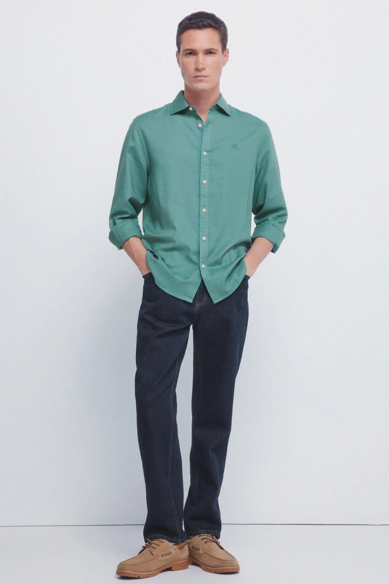 Springfield Camisas-Camisa estruturada verde