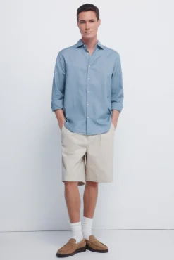 Springfield Camisas-Camisa estruturada azul