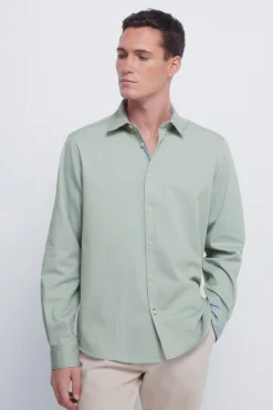 Springfield Camisas-Camisa estruturada bicolor verde