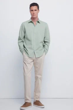 Springfield Camisas-Camisa estruturada bicolor verde