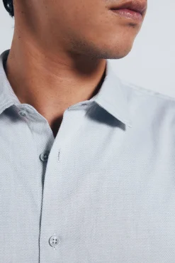 Springfield Camisas-Camisa estruturada de fácil cuidado cinzento