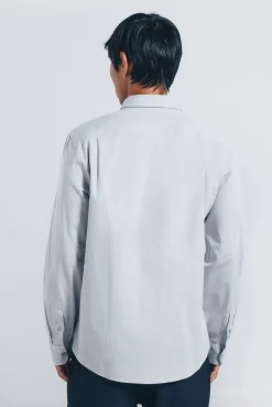 Springfield Camisas-Camisa estruturada de fácil cuidado cinzento