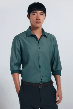 Springfield Camisas-Camisa estruturada de fácil cuidado verde