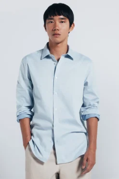 Springfield Camisas-Camisa estruturada de fácil cuidado azul