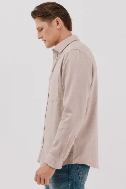 Cortefiel Camisas-Camisa flanela espinha Tostado