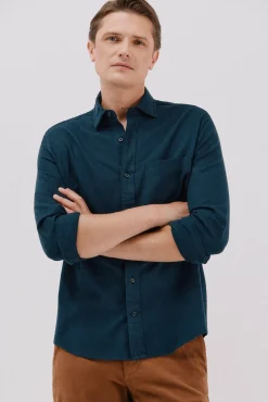 Cortefiel Camisas-Camisa flanela espinha Azul