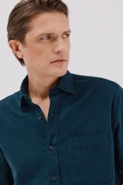 Cortefiel Camisas-Camisa flanela espinha Azul