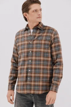 Cortefiel Camisas-Camisa flanela xadrez Castanho