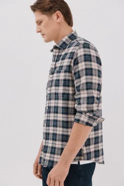 Cortefiel Camisas-Camisa flanela xadrez Azul