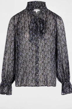 Morgan Blusas-Camisa fluida com gola em V Multicolorido