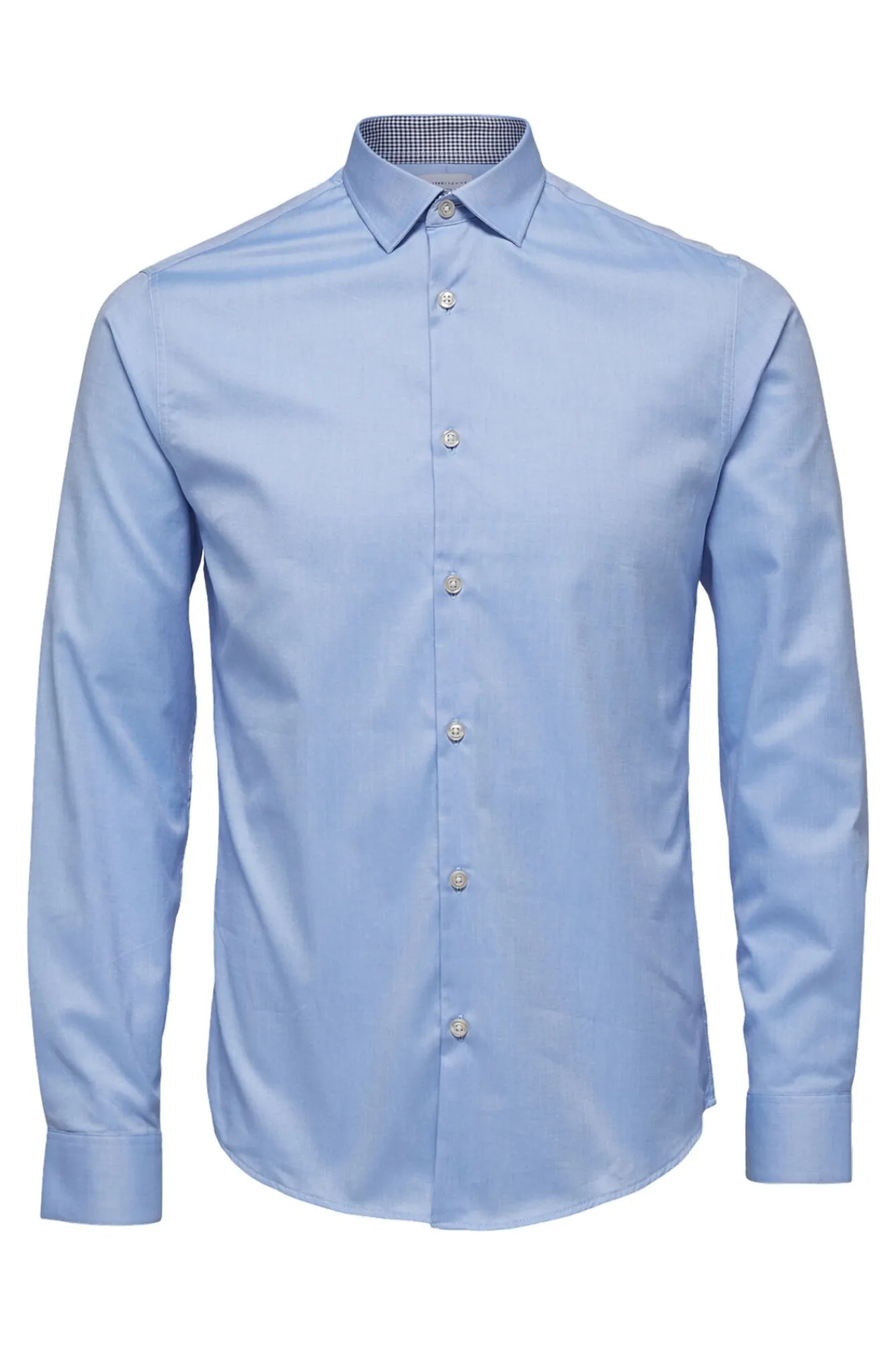 Selected Camisas|Camisas Clássicas-Camisa formal de corte justo em algodão orgânico. Azul